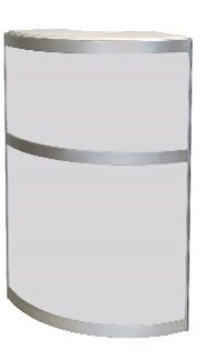 328 - Kaarinfolaud / Curved info counter without doors | r50*h110 cm