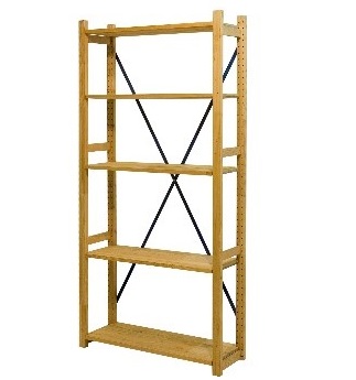 340 - Laoriiul Lundia, puit 4-riiuliga / Wooden 4 shelf storage unit Lundia | 30*83 h208 cm