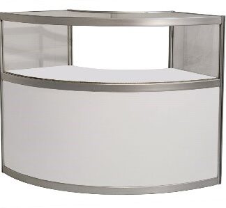 395 - Kaarvitriin usteta / Curved chowcase without doors | r100 h110 cm